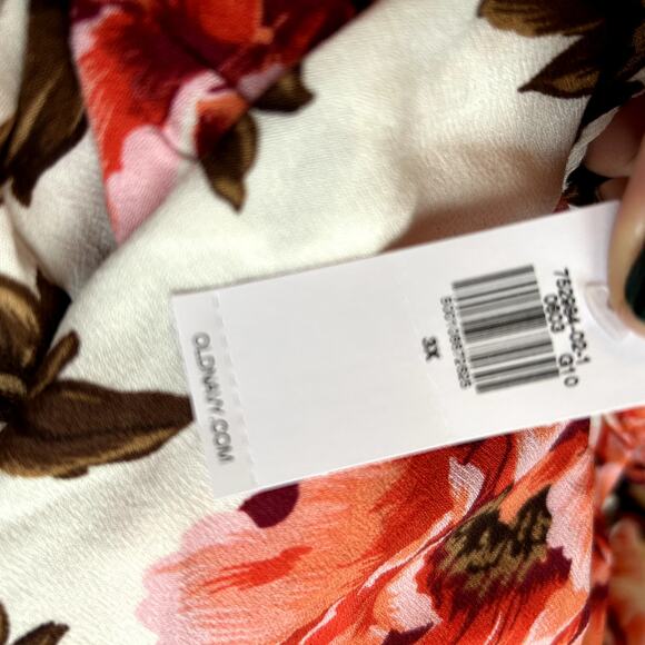 Old Navy Waist-Defined Sleeveless Printed Crepe Midi Dress Size 3X Plus Floral - Picture 12 of 12